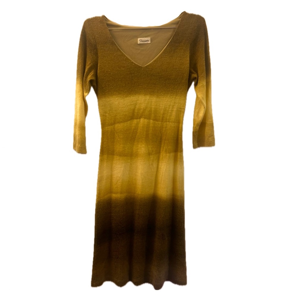 Tesoro Long Sleeve Ombré Green Fall Dress
